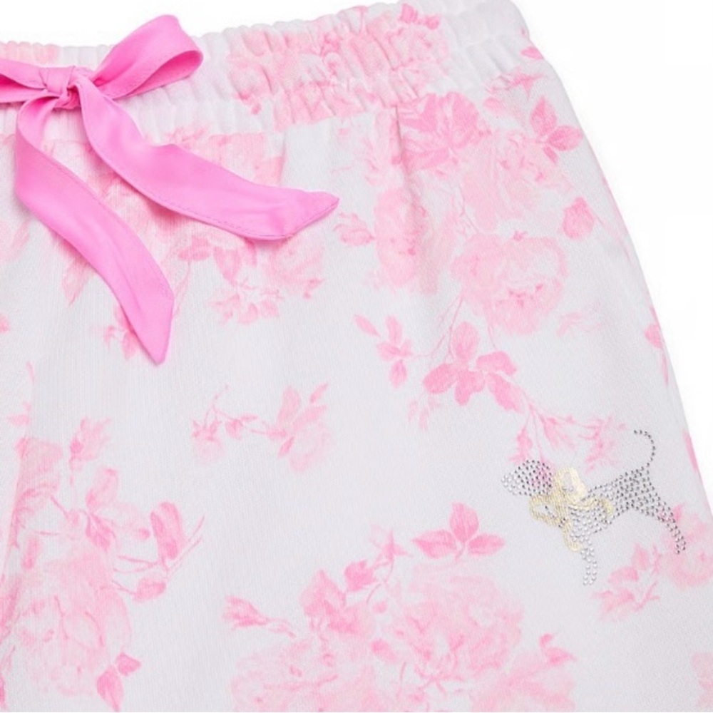 NWT LoveShackFancy x VS Pink Everblooming White wide leg sweatpants - M - Picture 5 of 13